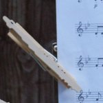 music clip for flute, handmade solid wood, flute player gift